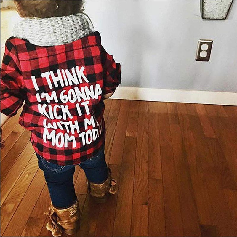 MERSARIPHY Toddler Long Sleeve Shirt Baby Boy Girl Plaid Top for Toddler Spring Winter Coat for Kid (Red Plaid, 3-4 T) - Image 3
